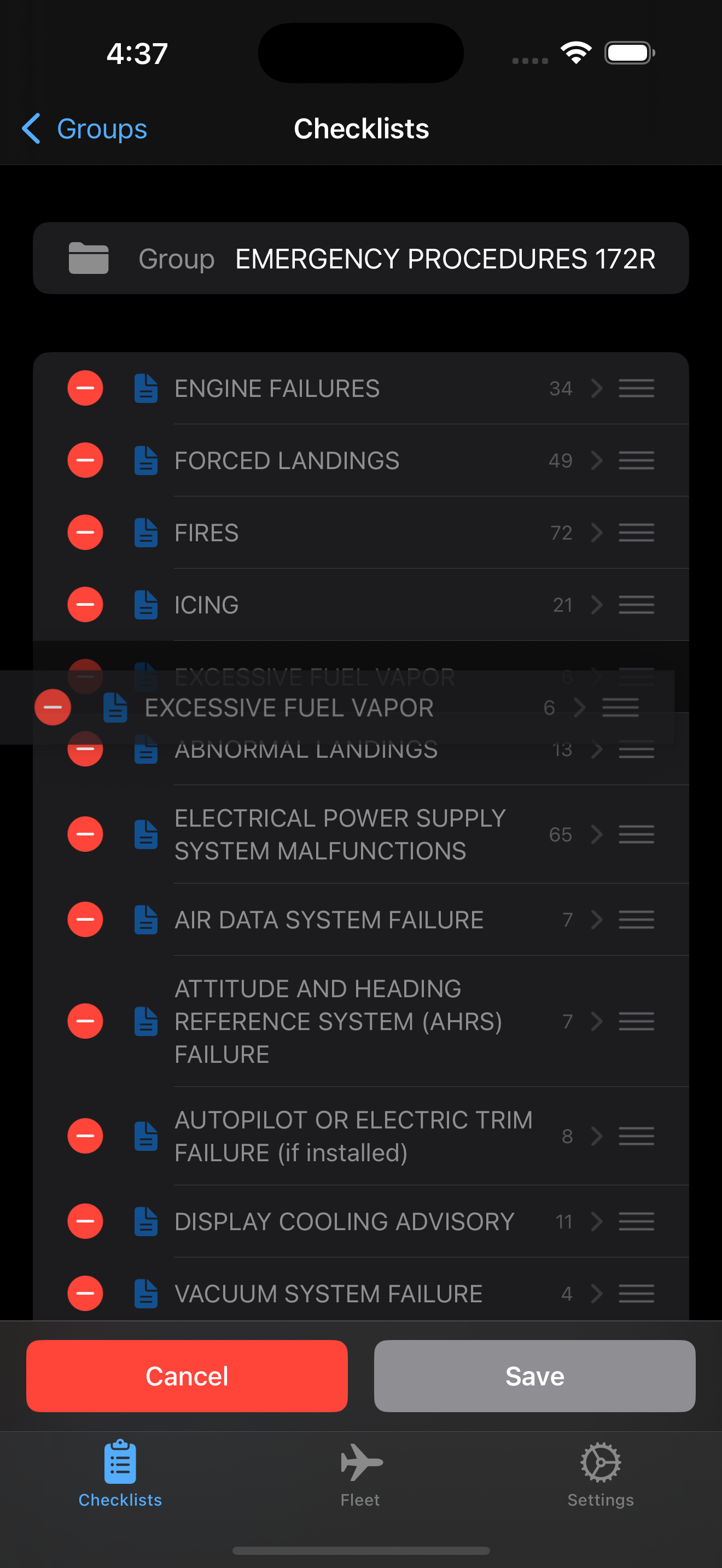 Easy Checklist Editing