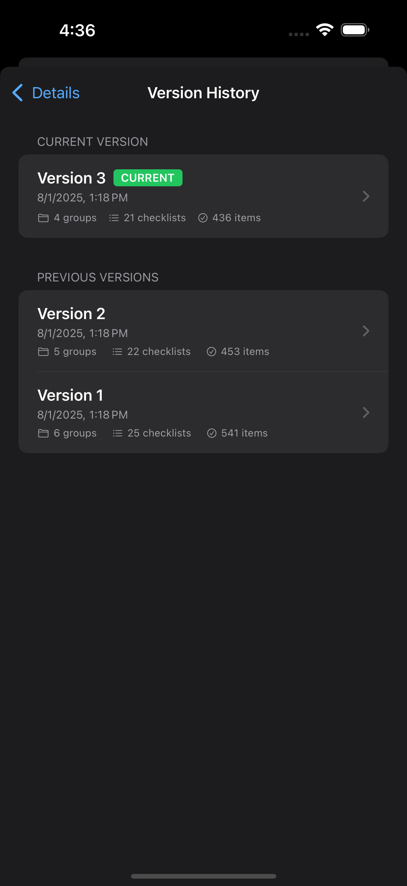 Version History Tracking